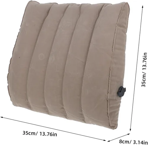 Vista 2 de Cabilock Almohada inflable para asiento de oficina, soporte lumbar, almohada de aire para viajes, gris claro, 1 ud Portable Waist Pad for Travel