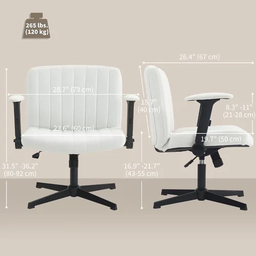 Vista 3 de HOMCOM Criss Cross - Reposabrazos abatibles para silla de oficina Beige