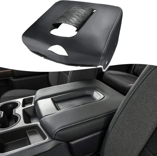 Vista 8 de KBH Funda de reemplazo para consola central de auto para Chevy Chevrolet Silverado y GMC Sierra 1500 2500 3500 2014-2018, funda de reposabrazos