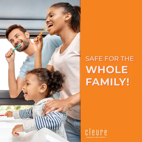 Vista 2 de Cleure Pasta dental original sin flúor, sin SLS, sin menta, con xilitol para un aliento fresco y ayuda a blanquear, para niños y adultos, sin sabor