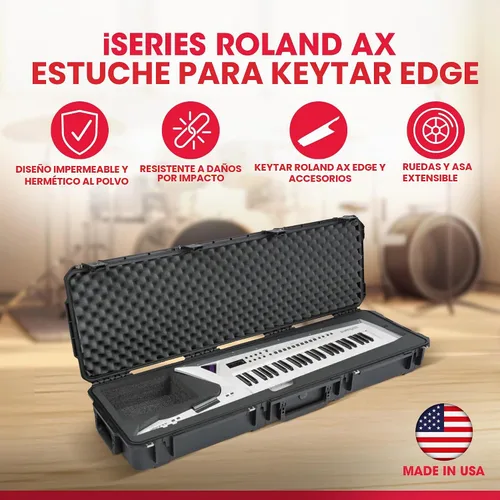 Vista 2 de SKB 3i-5014-EDGE iSeries 5014-6 Roland AX Edge Keytar Case (3i5014EDGE)