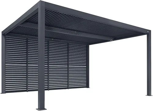 Vista 10 de PURPLE LEAF - Accesorio para pérgola con persiana, rejilla de aluminio 94AS de 3 paneles para privacidad óptima y control de la luz solar, pared