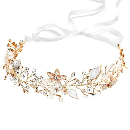 Vista 9 de Coucoland - Diadema de niña de hadas para primera comunión; tiara de corona de cristal, accesorio para el cabello de bebé, diadema para novias