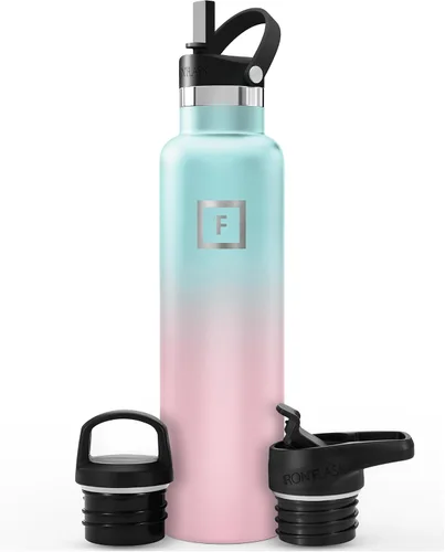 Vista 7 de IRON °FLASK Botella de agua de boca estrecha de 24 onzas con boquilla Aurora