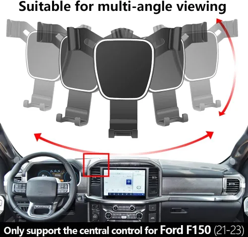 Vista 5 de Soporte de teléfono de coche para Ford F-150 F150 Truck 2021-2025【No compatible con King Ranch 2024-2025, Raptor】 Accesorios de automóvil, soporte