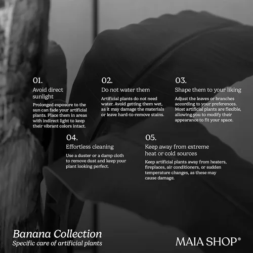 Vista 7 de Maia Shop - Árbol de plátano artificial, 4 pies, maceta negra incluida Banana