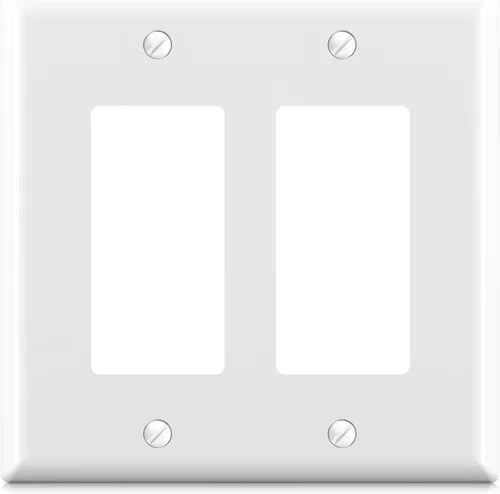 Vista 7 de ELEGRP Placa de pared decorativa para receptáculo, cubiertas decorativas de 1 gang de tamaño mediano, placas frontales de policarbonato irrompibles