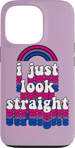 Vista 10 de I Just Look Straight Bisexual Rainbow Bisexual Pride Flag Case for iPhone 17