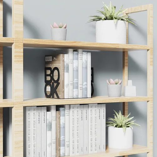Vista 2 de Extremos para libros, soportes para libros para estantería, sujetalibros se utilizan para libros, diseño de apariencia única, resistente Negro