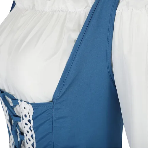 Vista 4 de Zhitunemi Renaissance Dresses for Women Costumes Medieval Dress for Women Renfaire Outfit - Halloween Parties Costume Events