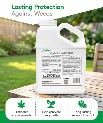 Vista 5 de ALLIGARE Concentrado de amina 2,4-D herbicida posemergente para controlar la trenza de cerdo, cardo y más, 46.8% de ingrediente activo, para césped