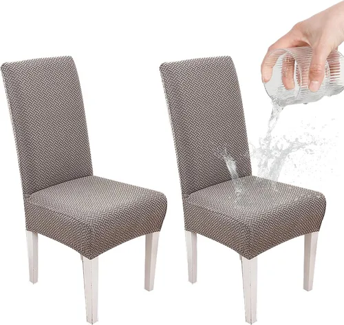 Vista 14 de Parsons - Funda para silla de comedor, funda desmontable para silla de sofá, funda retráctil (2, albaricoque)