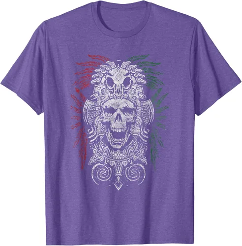 Vista 11 de Camiseta de Calavera Azteca con máscara Mayas Calavera Azteca, Negro