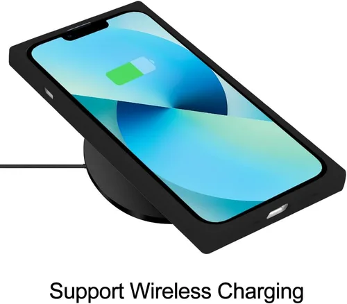 Vista 6 de LSL Funda para iPhone 14 Plus TPU Suave Negro con Protector Anticaídas Antiarañazos Absorción de Golpes Protectora Inalámbrica Delgada Compatible