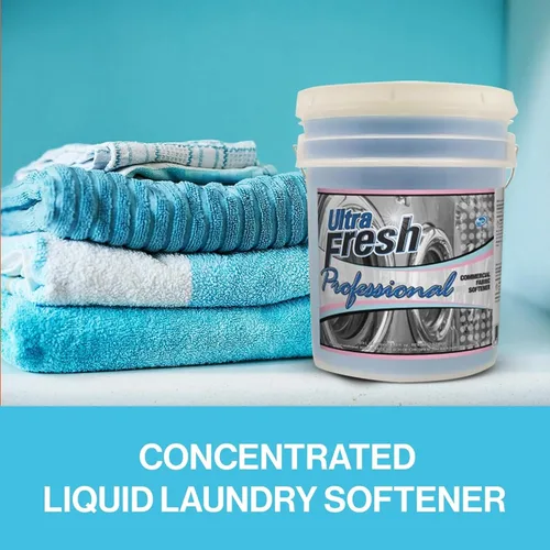 Vista 4 de Ultra Fresh Suavizante profesional de tela de 5 galones para lavadoras comerciales, suavizante líquido para ropa, hasta 640 cargas, fragancia fresca