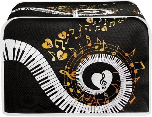 Vista 30 de Fundas decorativas para tostadora de notas musicales otoñales de 2 rebanadas para electrodomésticos de cocina pequeños, cubierta reversible