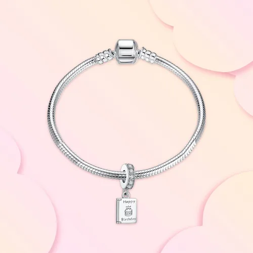 Vista 2 de Annmors Dijes de plata de ley 925 para pulseras y collares símbolo de color colgantes de cuentas dijes de joyería regalo para mujeres y niñas Plata