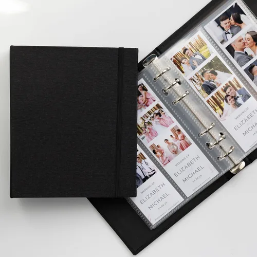 Vista 26 de Álbum de Fotos de Cabina de Fotos 2x6 - Cuaderno con Purpurina de 6 Anillos Carpeta Brillante con 20 Fundas para Fotos de 2 por 6 - Se Adapta a 80