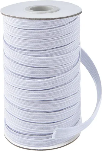 Vista 8 de Coopay Bandas elásticas planas de 45 yardas de largo, 1/2 pulgada de ancho, cuerda elástica plana para coser proyectos de bricolaje, artes y Negro