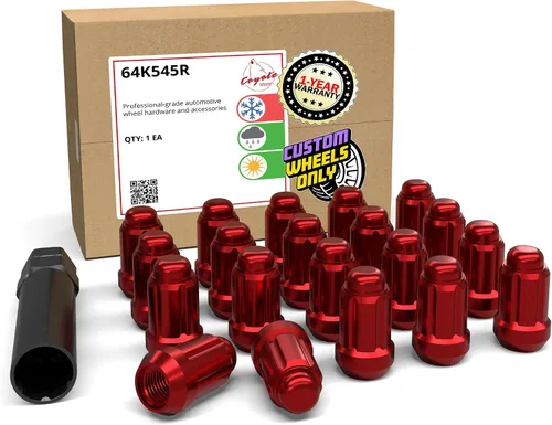 Vista 11 de Piezas de accesorios de rueda, 20 piezas de 1/2 "-20 roscas estriadas de 3.35 pulgadas de largo, tuercas hexagonales negras para Ford Mustang Jeep