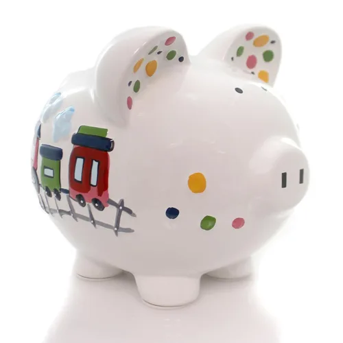 Vista 15 de Child to Cherish Cerdito de cerámica para niños, avión de papel