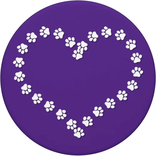 Vista 3 de Bonito adorno de huellas de perro con huellas de huellas de huellas de huellas de huellas de huellas de huellas de perro, color morado – PopSockets