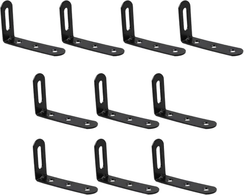 Vista 16 de KUMGROT 20 soportes de expansión de mesa ajustables en ángulo recto ranurados, sujetadores de esquina de hierro fundido de 0.98 pulgadas para mesas
