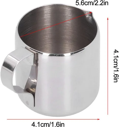 Vista 3 de Taza de café, jarra de café de 2.0 fl oz 304 taza de bebida de espuma de leche de acero inoxidable