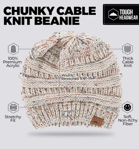 Vista 39 de Gorro de punto para mujer, cálido y suave, elástico, para clima frío de Tough Headwear