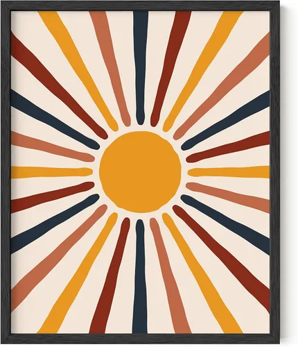 Vista 23 de HAUS AND HUES Arte de pared moderno de mediados de siglo, póster bohemio de sol, impresión moderna de mediados de siglo, cuadros boho para pared