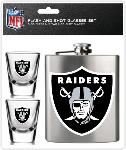 Vista 7 de Juego de vasos de chupito y petaca de acero inoxidable de la NFL