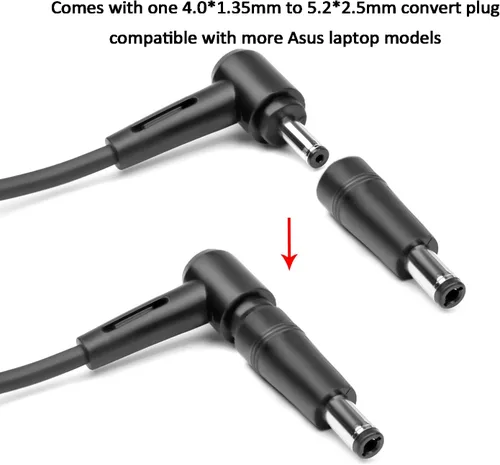 Vista 3 de Cargador de 45W 2.37A compatible con Asus E510 E406M E410M L510MA TM420I M712D S512D S413D UX431 UX434 R424D UX462 Q407I R409J F515JA M55JA 15UA F5