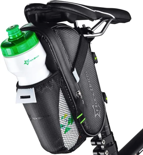 Vista 7 de ROCKBROS Bolsas de Sillín de Bicicleta con Bolsillo para Botella de Agua Bolsas Impermeables para Sillín de Bicicleta Paquete Bajo Asiento Bolsa