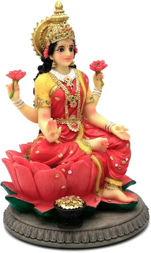 Vista 8 de alikiki Estatua de laxmi de diosa india – 8.9 pulgadas de alto, ídolo hindú Lakshmi, escultura de Diwali, regalo para decoración india de Pooja