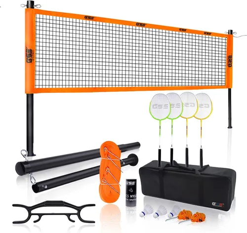 Vista 9 de GSE Games & Sports Expert Outdoor Yard Sports Net Game Set for Backyards, Parks, Beach, Lawn. Volleyball Set, Badminton Set OR Volleyball &