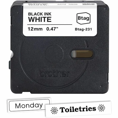 Vista 17 de BTAG231 12MM BLACK ON WHITE TAPE