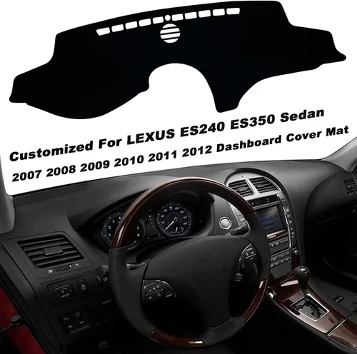 Vista 3 de Funda para salpicadero interior compatible con Lexus ES240 ES350 Sedan 2007-2012, protector de alfombra (borde negro)