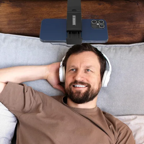 Vista 5 de Accesorios de viaje, bandeja universal para el respaldo del asiento, soporte de clip para teléfono manos libres, tamaño de bolsillo ajustable