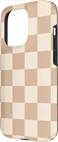Vista 27 de Funda de tablero de ajedrez marrón beige claro para iPhone 14 Pro