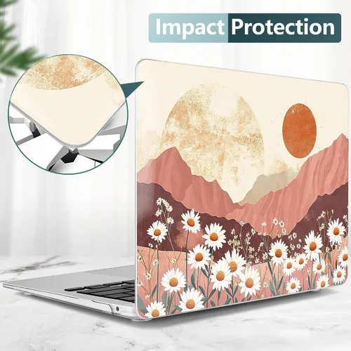 Vista 71 de TWOLSKOO Funda para MacBook Air de 13,3 pulgadas (versión antigua 2018-2021, modelos: M1 A2337, A2179, A1932) - Carcasa rígida con protector de Flor