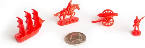 Vista 2 de Morrison Games Miniaturas militares napoleónicas y de la guerra civil (rojo): Soldados de juguete de plástico Set: Infantería, Caballería