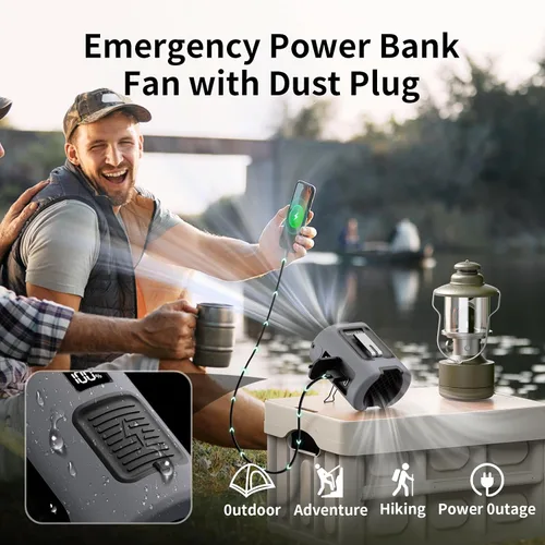 Vista 5 de Socool - Ventilador de cintura portátil con clip en el cinturón portátil, mini ventiladores personales recargables, 4 velocidades 13000 RPM
