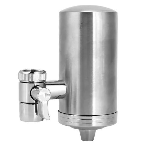 Vista 4 de UF - Filtro de agua para grifo de acero inoxidable, doble salida para fregadero de cocina, purificador de grifo con filtración de 7 etapas, núcleo