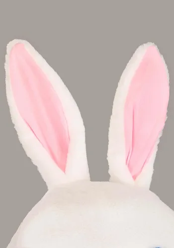 Vista 7 de Disfraz unisex de conejo de Pascua para adultos, disfraz de mascota de conejo blanco festivo para hombres y mujeres