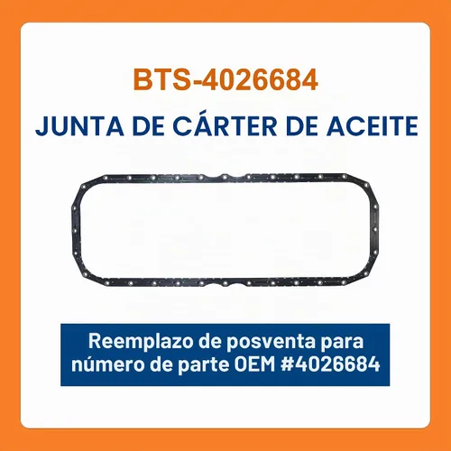 Vista 2 de BTS-4026684 Junta de cárter de aceite, compatible con motor Cummins ISX15, repuesto del mercado de accesorios para OEM 4026684, Junta de Cárter