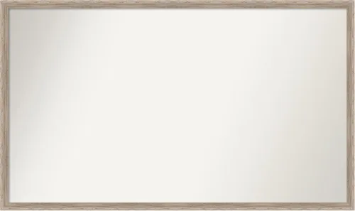 Vista 68 de Amanti Art Espejo de baño blanco para sobre el fregadero, 24 x 27 pulgadas, espejo de tocador rectangular con cuña de madera dura, marco de madera