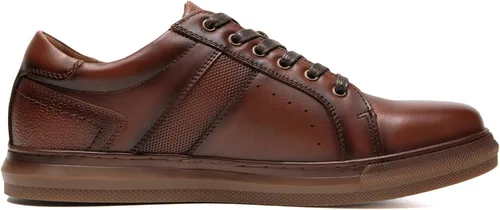 Vista 2 de Zapatos deportivos Oxford casuales para hombre, de cuero genuino, diseño de moda, zapatos bajos para caminar para hombres