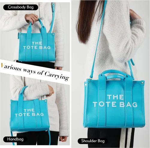 Vista 2 de Bolso de mano para mujer, bolso de mano de cuero a la moda, pequeño bolso cruzado personalizado con asa superior para el trabajo y viajes