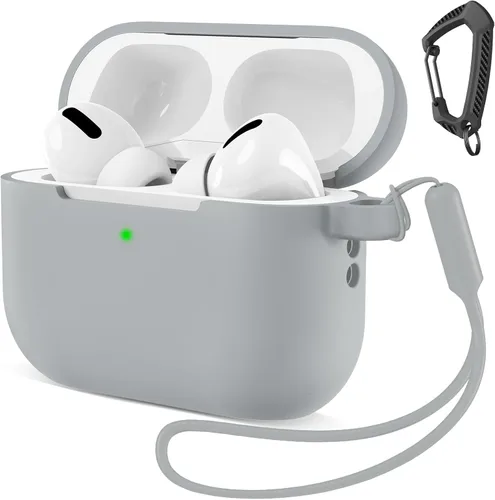 Vista 14 de MATEPROX Funda compatible con AirPods Pro 3 con llavero/correa de mano, Airpod Pro de 3ª generación [2025] Funda protectora de silicona a prueba
