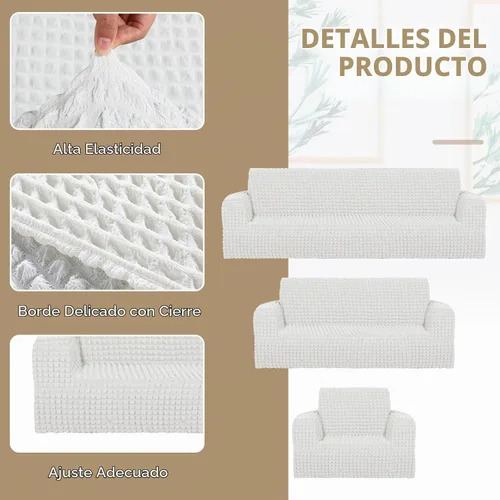 Vista 3 de Fanfanwin Juego de 3 fundas de sofá para muebles de sala de estar, fundas elásticas y lavables para sofá de Navidad, sofá grande de gran